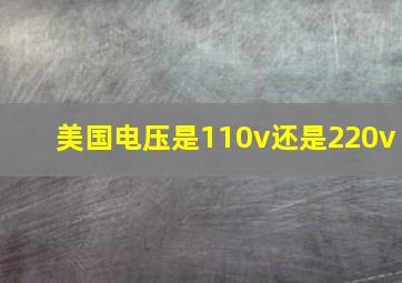 美国电压是110v还是220v