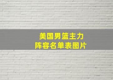 美国男篮主力阵容名单表图片