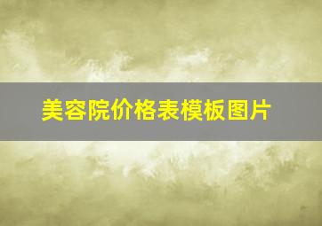 美容院价格表模板图片