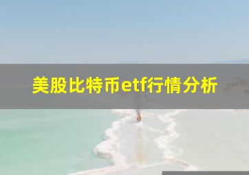 美股比特币etf行情分析