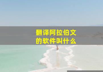 翻译阿拉伯文的软件叫什么