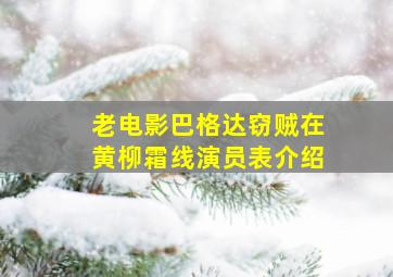 老电影巴格达窃贼在黄柳霜线演员表介绍