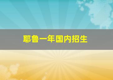 耶鲁一年国内招生