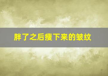 胖了之后瘦下来的皱纹