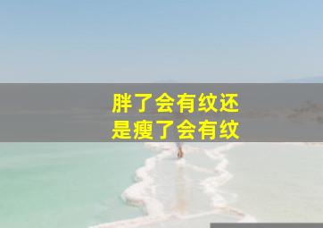 胖了会有纹还是瘦了会有纹