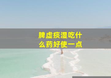 脾虚痰湿吃什么药好使一点