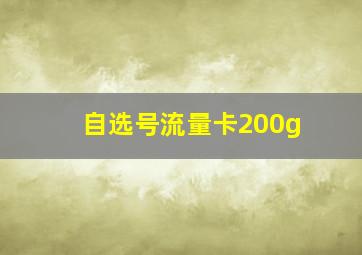 自选号流量卡200g