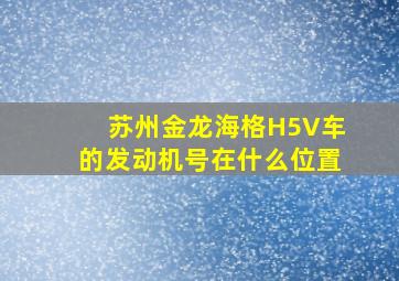 苏州金龙海格H5V车的发动机号在什么位置