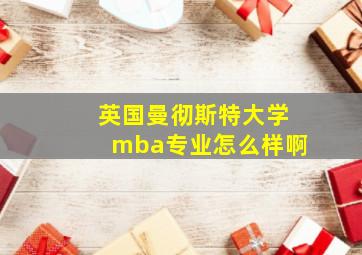 英国曼彻斯特大学mba专业怎么样啊