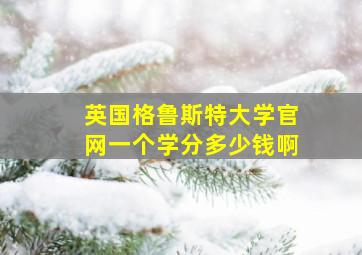 英国格鲁斯特大学官网一个学分多少钱啊