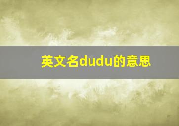 英文名dudu的意思