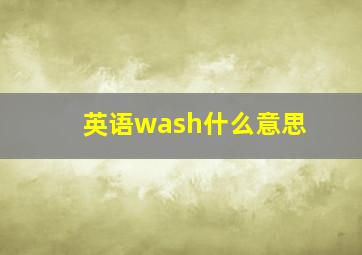 英语wash什么意思