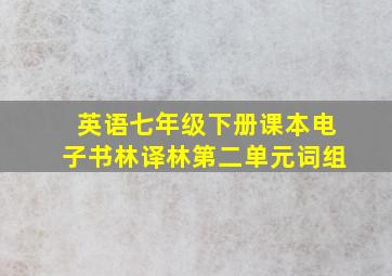 英语七年级下册课本电子书林译林第二单元词组