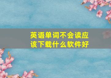 英语单词不会读应该下载什么软件好