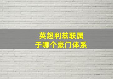 英超利兹联属于哪个豪门体系