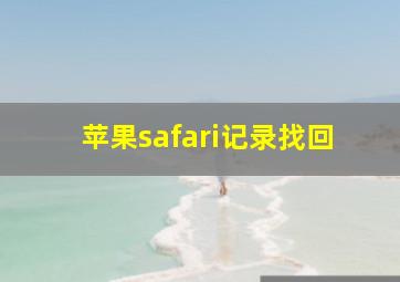 苹果safari记录找回