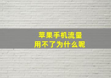 苹果手机流量用不了为什么呢