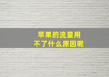 苹果的流量用不了什么原因呢