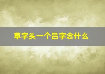 草字头一个吕字念什么