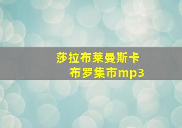 莎拉布莱曼斯卡布罗集市mp3