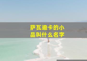 萨瓦迪卡的小品叫什么名字