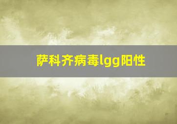 萨科齐病毒lgg阳性