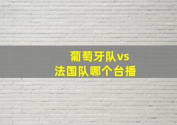 葡萄牙队vs法国队哪个台播