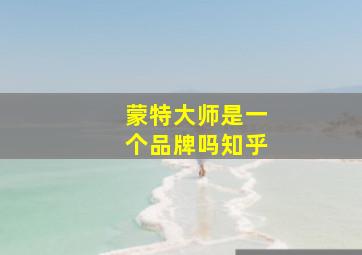 蒙特大师是一个品牌吗知乎