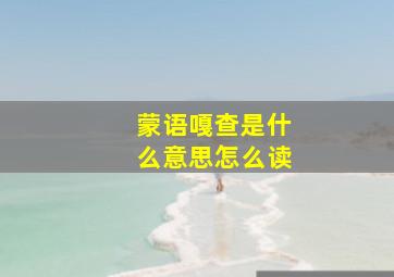 蒙语嘎查是什么意思怎么读