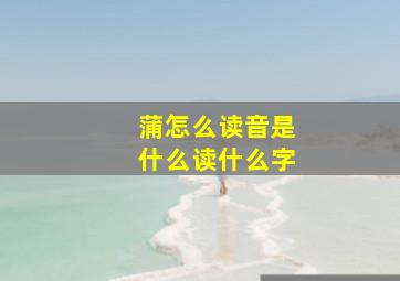 蒲怎么读音是什么读什么字