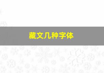 藏文几种字体