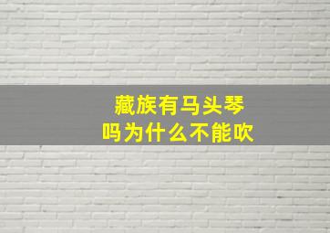 藏族有马头琴吗为什么不能吹