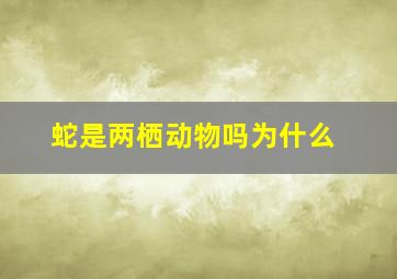 蛇是两栖动物吗为什么