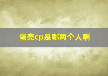 蛋壳cp是哪两个人啊