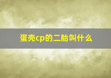 蛋壳cp的二胎叫什么