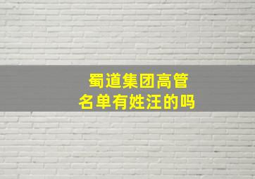 蜀道集团高管名单有姓汪的吗