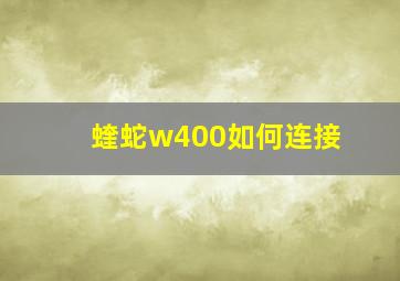 蝰蛇w400如何连接