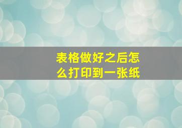 表格做好之后怎么打印到一张纸