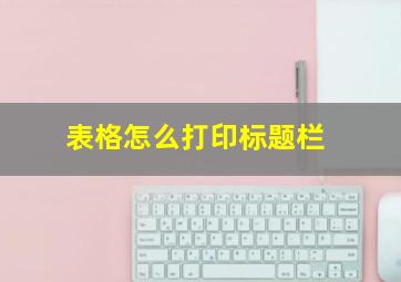 表格怎么打印标题栏