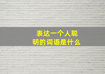 表达一个人聪明的词语是什么