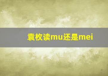 袁枚读mu还是mei