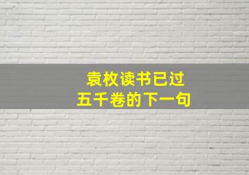 袁枚读书已过五千卷的下一句