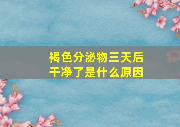 褐色分泌物三天后干净了是什么原因