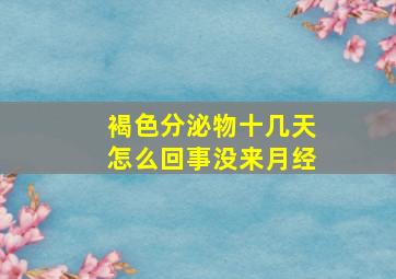 褐色分泌物十几天怎么回事没来月经