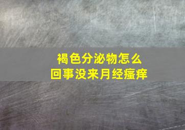 褐色分泌物怎么回事没来月经瘙痒