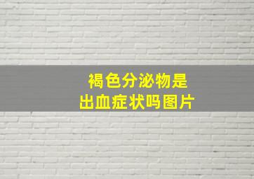 褐色分泌物是出血症状吗图片