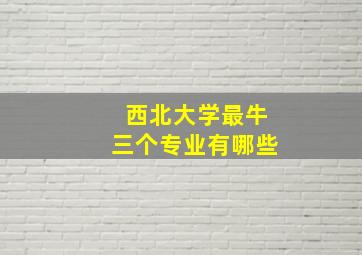 西北大学最牛三个专业有哪些