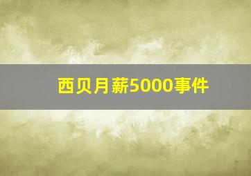 西贝月薪5000事件