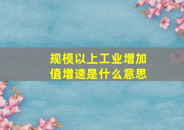 规模以上工业增加值增速是什么意思