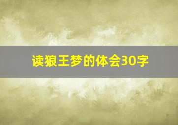 读狼王梦的体会30字